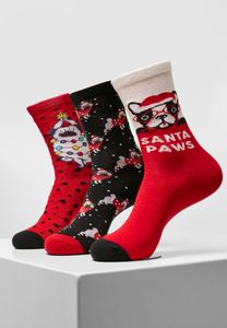 Ponožky Urban Classics Pug Christmas 3-Pack multicolor - 43-46