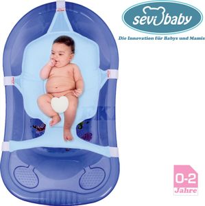 Baby BadeNetz Multi-Funktionales Waschnetz Badesitz Sevibaby Badewannensitz BLAU 8697-1