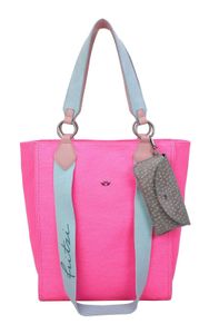 Fritzi aus Preußen Izzy02 Canvas Tote Shopper Handtasche, Farbe:Neon Pink