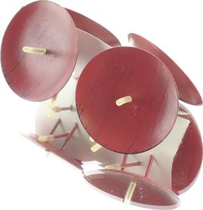 Adventskranzkerzenhalter Rot antik used Look Ø 8 cm aus Metall - 4er Set