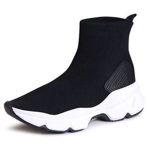 topschuhe24 2335 Damen Plateau Sneaker Strick Sockenschuhe, Farbe:Schwarz, Größe:37 EU