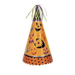 Unique Party - Tekvicové tváre - Párty klobúk, Halloween Jumbo SG31521 (jedna veľkosť) (oranžová/čierna)
