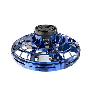 UFO létající hračka Mini drony Vrtulník Infračervený senzor Auto s 360° otáčením Ručně ovládaný dron Hračka - modrá