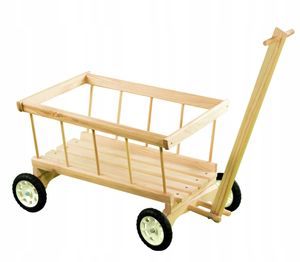 COIL Leiterwagen, Handwagen, Spielzeug-Kinderwagen, Handgefertigt aus Holz, Bollerwagen, Gartendekorationen, Schwenkbare Vorderrader, Selbstmontage, klein