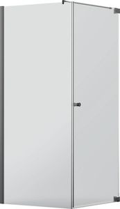 Sprchové dveře s boční stěnou Jungborn SETTE 100 x 100 cm barva rámu černá dekor skla čiré sklo