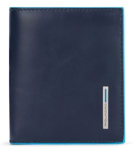 PIQUADRO Blue Square Vertical Slim Men´s Wallet Document Holder RFID Blu Notte