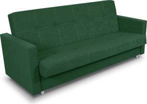 Schlafsofa Dave - Sofa mit Schlaffunktion und Bettkasten, Bett, Bettsofa, Schlafcouch (Grün (Suedine 76))
