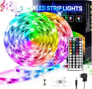 LED Strip, LED- Streifen, Lichtstreifen, Lichterketten, RGB, 15M, 18 Lichter/M, Infrarot-Fernbedienung, Bareboard RGB