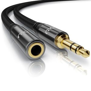 Primewire Klinkenkabel 3,5 mm AUX - Audio Verbindungskabel / Kupplung mit Nylonmantel - 3m
