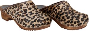 Sanita Wood-Caroline Open Clog Brown Leopard Gr.37