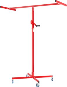 Wiltec Plattenheber bis max. 50 kg, Höhe 190-330 cm, Montagehilfe für Trockenbau, Paneelheber mit 4 Rädern, Feststellbremsen