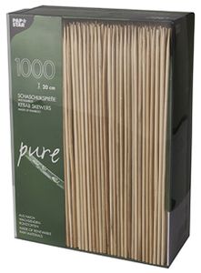 PAPSTAR Schaschlikspieße "pure" aus Bambus Länge: 200 mm 1.000 Stück