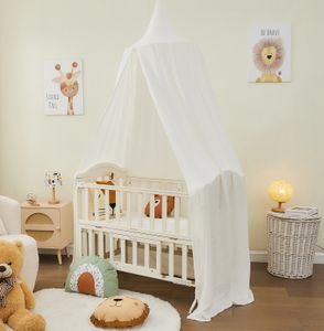 Baldachin BIO-Musselin-Baumwolle | Betthimmel 250 x 50 cm für Kinderzimmer  | Weiß