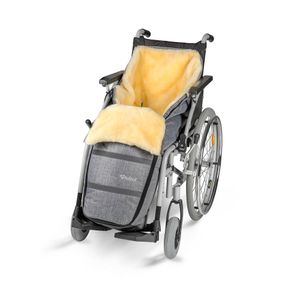 Fellhof nánožník na invalidný vozík z jahňacej kože teplý robustný čierny veľkosť M