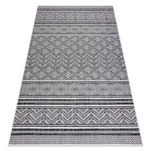 Teppich SISAL SION Zickzack, Diamanten Boho 22168 flach gewebt schwarz / ecru  Schwarz 160x220 cm