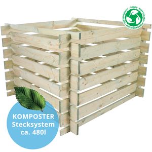 Komposter aus Holz 100x100x70cm, 480l