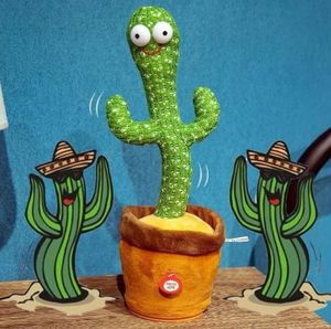 Lanon Sprechender Kaktus Plüsch-Spielzeug,Tanzendes und Singender Kaktus, Elektronische Sprechende Aufzeichnung Interaktives Spielzeug für Babys