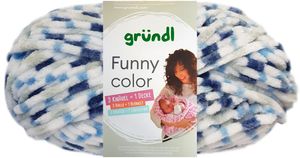 Gründl Funny Color, Chenillegarn,Babywolle,100g/120m,100% Polyester blau-color (03)