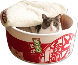 Cat Nest Instant Noodle Shape Cat House Cat Sofa Bed Cute and Comfortable Pet Cat House Removable Multifunctional Soft Pet Bed Suitable for Small Cats and Dogs 50 cm