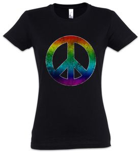 Urban Backwoods Rainbow Peace Symbol Damen T-Shirt, Größe:XL