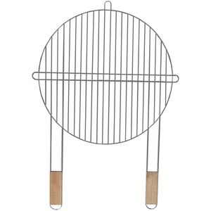 Master Grill & Party runder Grillrost Stahl verchromt Holzgriffe 51cm MG257