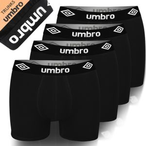 Umbro 4-Pack - Pánske Bavlnené Boxerky V Čiernej Farbe, L