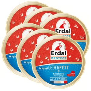 6x Erdal Protect Original Lederfett - Alle Farben, Intensivpflege mit Nässeschu