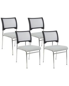 BELIANI Sada 4 židlí šedé bez područek bez područek kryty železných nohou stohovatelná konferenční židle moderní moderní skandinávský styl jídelna