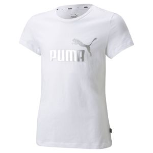 PUMA Ess+ Metallic Logo T-Shirt Mädchen puma white 128