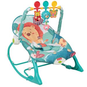 Babywippe Elektrische mit Musik und Vibration 3 Spielzeuge Schaukelwippe mit verstellbarer Rückenlehne Blau
