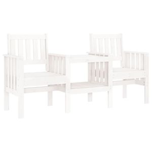 vidaXL Zahradní lavice se stolem 2místná bílá z masivního borovicového dřeva