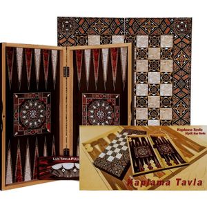 Großes XXL Orient Backgammon Set 50x50 cm Tavla Echtholz inkl. Würfel & Steine