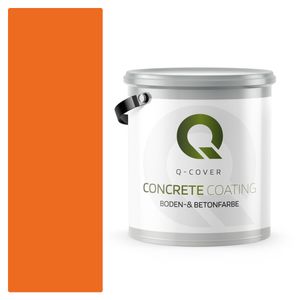 Q-COVER Bodenfarbe Betonfarbe Garagenboden Bodenbeschichtung für Innen- und Außenflächen Kellerfarbe Fußbodenfarbe Orange 2,5L