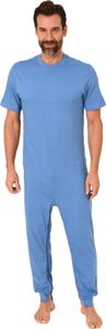 Herren Pflegeoverall kurzarm Schlafanzug mit langen Bein und Reißverschluss am Bein ; hellblau , XL Herren Pflegeoverall kurzarm Schlafanzug mit langen Bein und Reißverschluss am Bein ; hellblau , XL