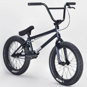 mafiabikes Gusta BMX 18 Zoll Freestyle Fahrrad für Kinder ab 115 cm unisex Mädchen Jungen Kinderbmx BMX Rad, Farbe:schwarz