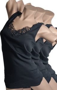 Toker Collection® Achselhemd Damen Unterhemd vollachsel 3er Pack, schwarz (Packung, 3er-Pack), 44/46