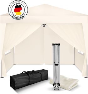 Kronenburg Faltpavillon 2x2m - Wasserfest, UV-Schutz 50+, 4 Seitenteile, champagner