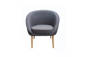 HOMEXPERTS Sessel OLAF, mit Webstoff-Bezug grau, Holzbeine , Polstersessel mit Armlehnen