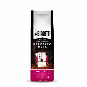 Bialetti Perfetto Moka Delicato, káva mletá, pražená káva, intenzita 5, 250 g, 96080319