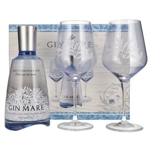 Gin Mare Mediterranean Gin 42,7% Vol. 0,7l in Geschenkbox mit 2 Gläsern