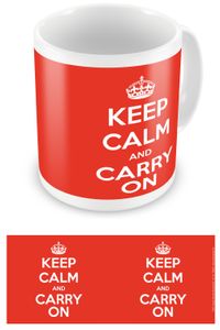 Keep Calm - And Carry On - Keramik Tasse - Größe Ø8,5 H9,5 cm