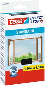 tesa Fliegengitter STANDARD für Fenster 1,50 m x 1,30 m anthrazit