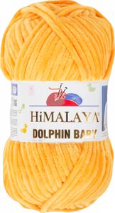 Strickfein Himalaya Dolphin Baby super Bulky Chenille Garn Wolle strickgarn 100 gr 80368 - sonnengelb