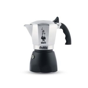 Bialetti New Brikka, 2 Tassen (100 ml), Aluminium und Schwarz