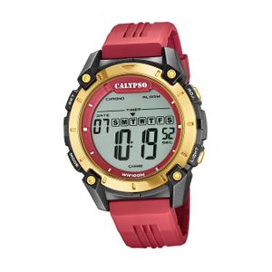 Calypso Herrenuhr Kunststoff rot Calypso Digital Armbanduhr D2UK5814/3