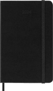 Moleskine 12 Monate Tageskalender 2024, Pocket/A6, 1 Tag = 1 Seite, Fester Einband, Schwarz