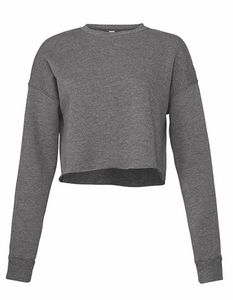 Bella+Canvas Damen Sweatshirt Cropped Crew Fleece 7503 Grau Deep Heather S