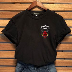 Damen Hellfire Club Kurze Ärmel T-Shirt Größe: 2XL Schwarz T-Shirt