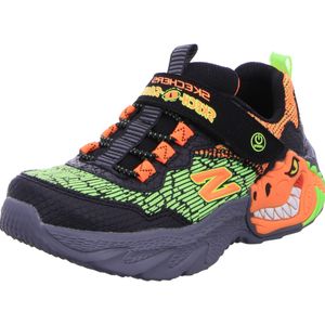 Skechers Dino lights Kinderschuhe Burschen Halbschuhe Klett Sneaker, Schuhgröße:35 EU