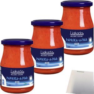 Liakada Paprika-Ajvar mild 3er Pack (3x330g Glas) + usy Block